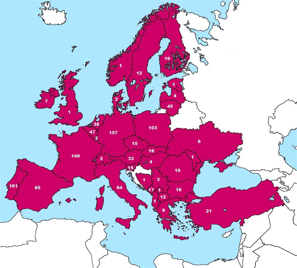 Karta Europe - dolazni studenti